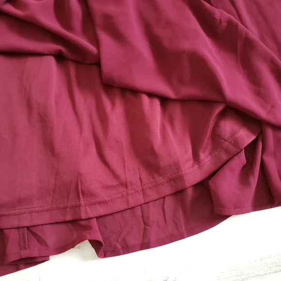 Lulus Ocean Of Elegance Off The Shoulder Burgundy Maroon Maxi Dress NWT Small